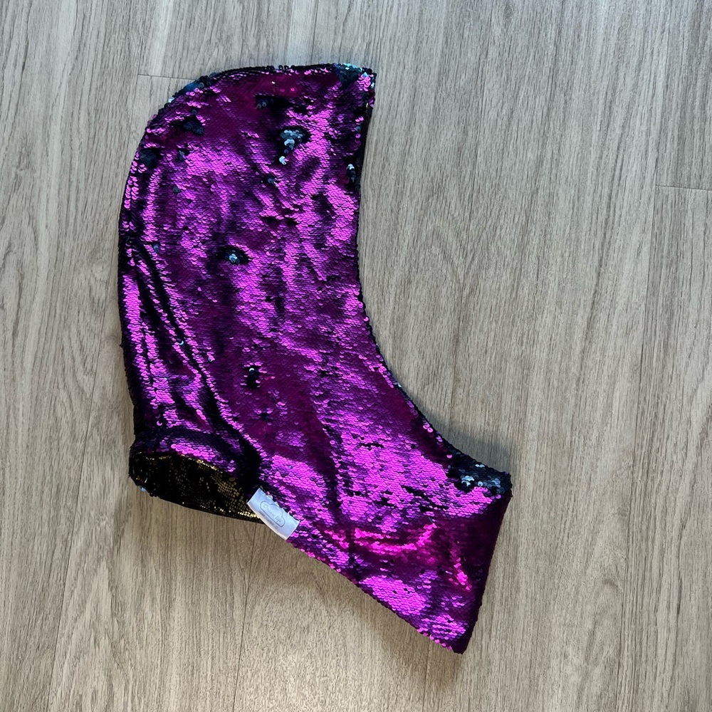 Beautiful one of a kind reversible sequin rave festival hoodie with stash pocket